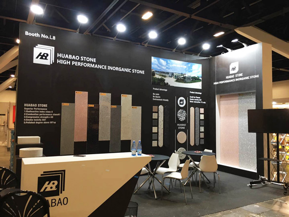 Huabao Inorganic Stone showing at DESIGN BUILD 2019 EXHIBITION for overseas marketing